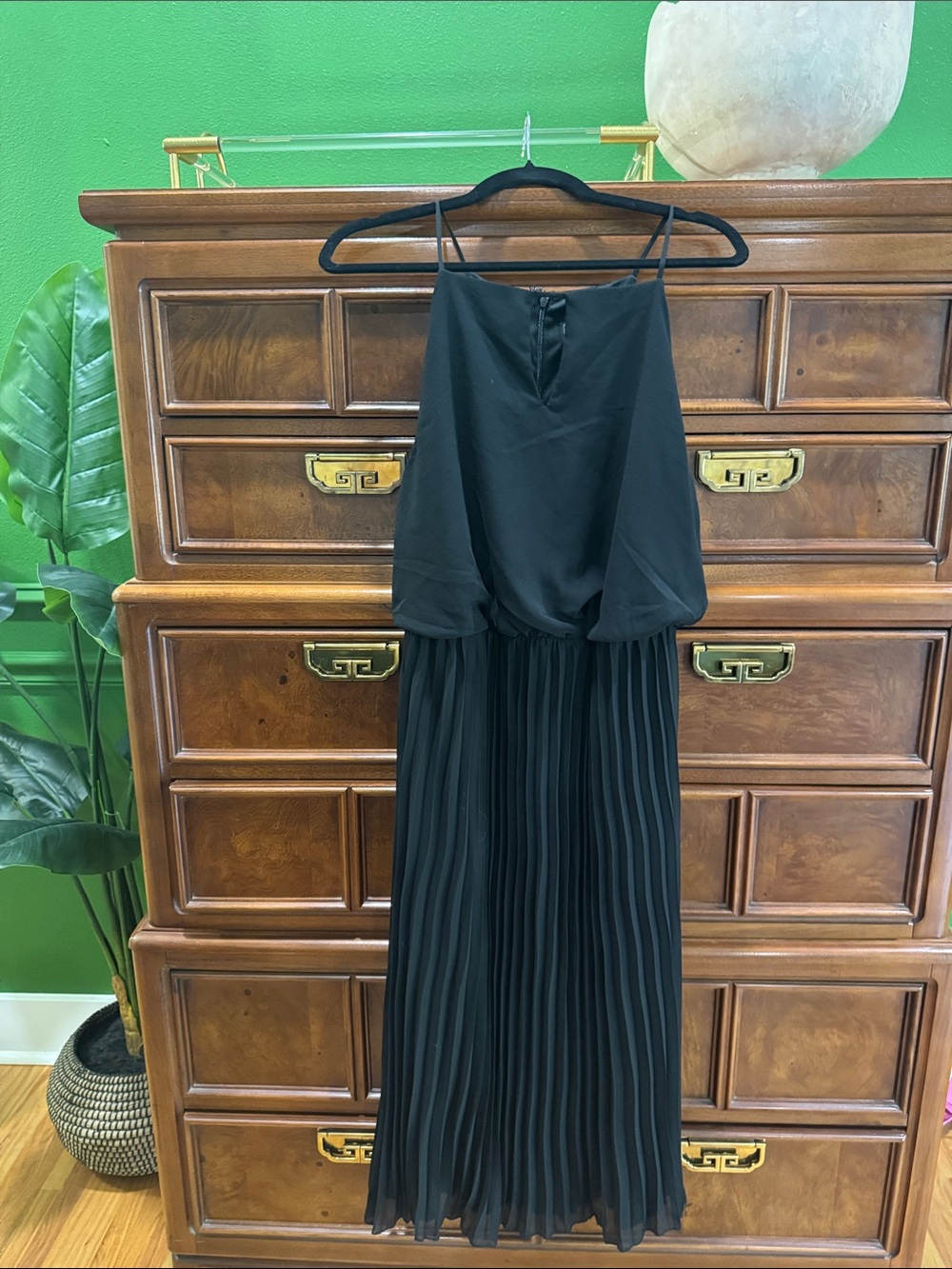 Sam Edelman Black Pleated Maxi Jumpsuit
